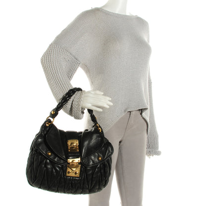 Miu Miu Nappa Matelasse Coffer Hobo Black 2 of 18
