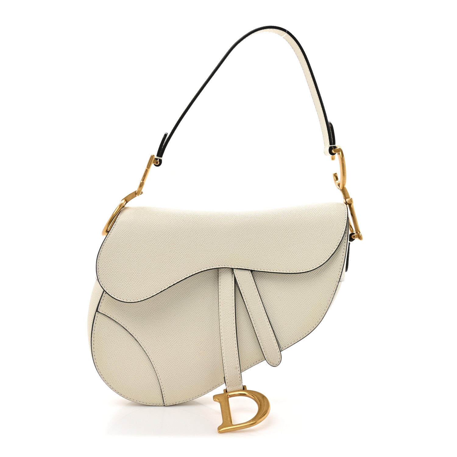 Christian Dior Grained Calfskin Saddle Bag White 1 of 18