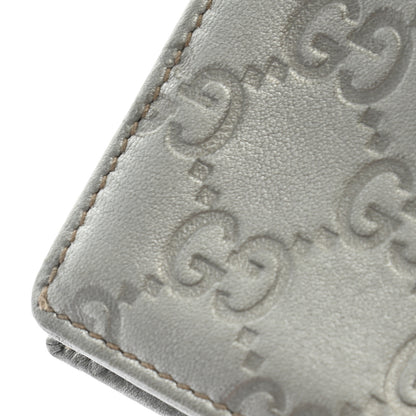 Gucci Metallic Guccissima Interlocking G Flap Card Case Silver 9 of 10