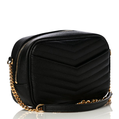 Saint Laurent Grain De Poudre Matelasse Monogram Mini Lou Camera Bag Black 3 of 11