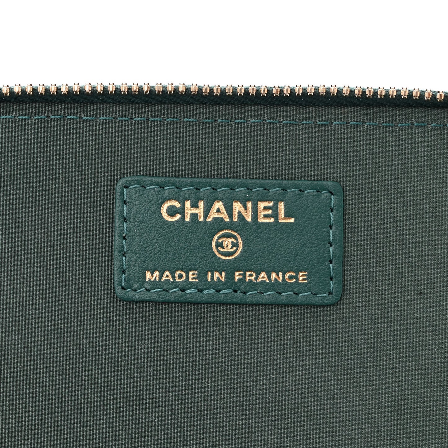 Lambskin Quilted Small Top Handle Vanity Case With Chain Green