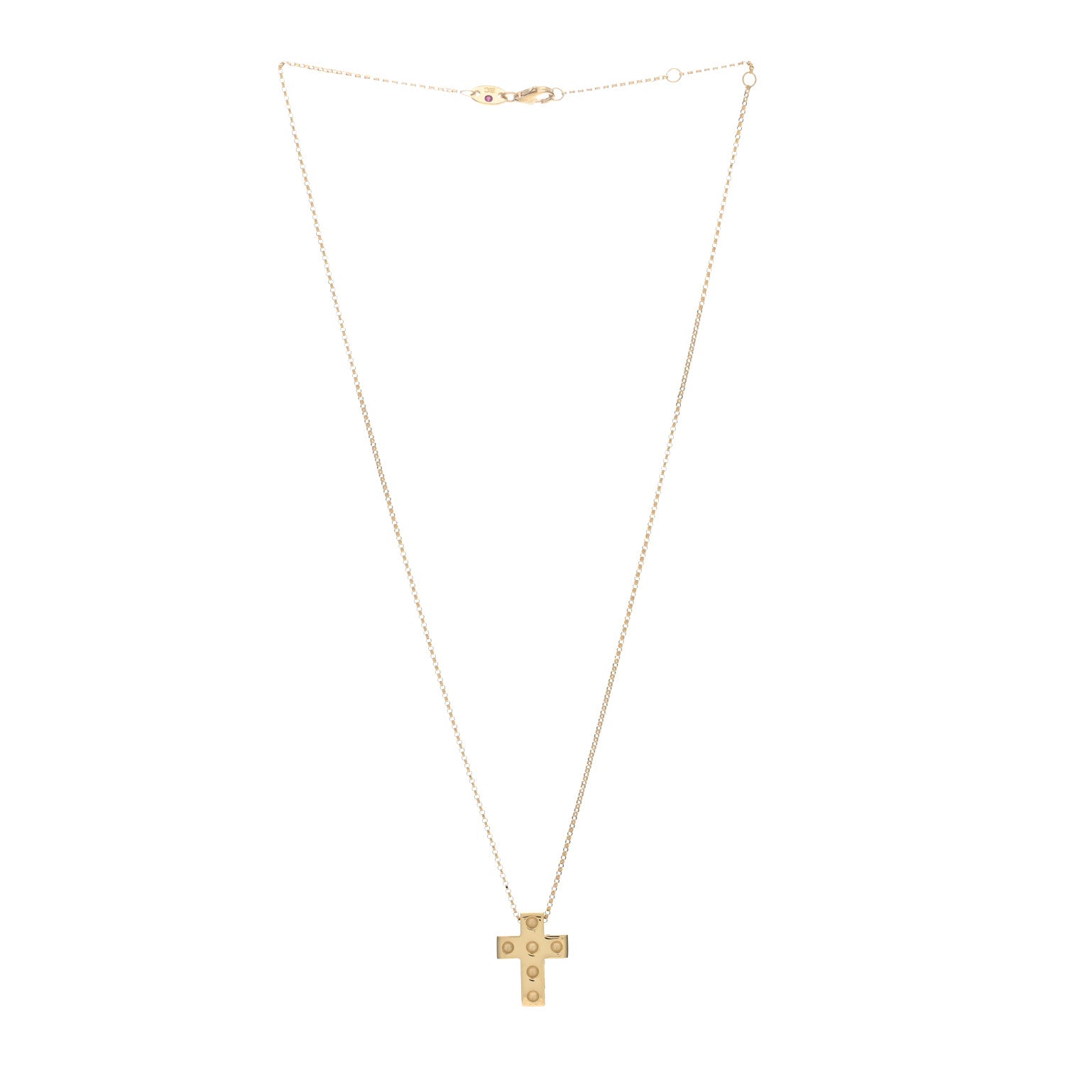 Roberto Coin 18K Yellow Gold Pois Mois Cross Pendant Necklace 2 of 4