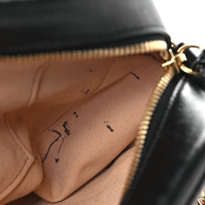 Gucci Monogram Matelasse Diagonal Small GG Marmont Chain Shoulder Bag Beige Black 12 of 12