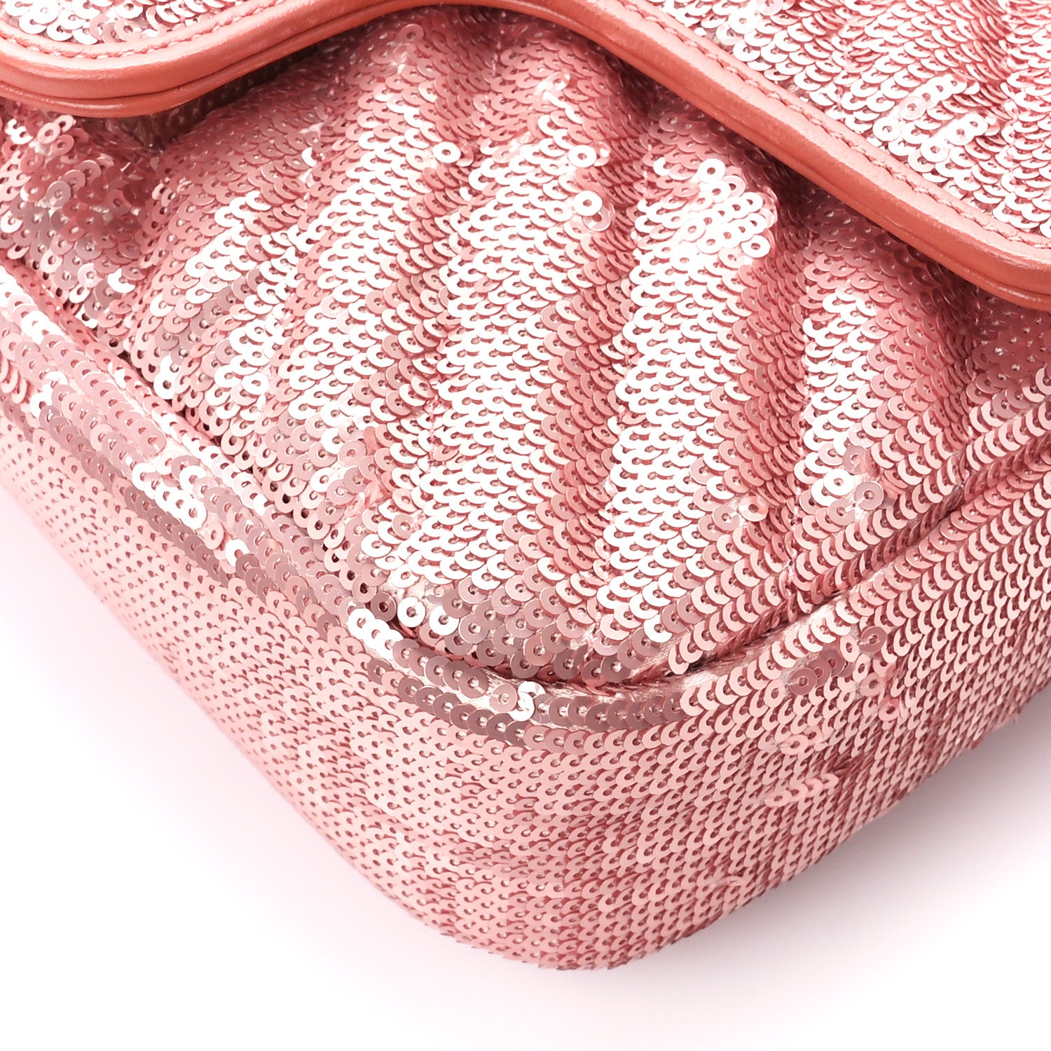 Gucci Sequin Matelasse Diagonal Mini GG Marmont Shoulder Bag Antique Rose Rosa Pale Pink 11 of 11