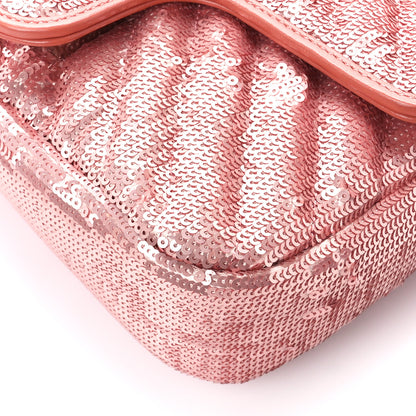 Gucci Sequin Matelasse Diagonal Mini GG Marmont Shoulder Bag Antique Rose Rosa Pale Pink 11 of 11