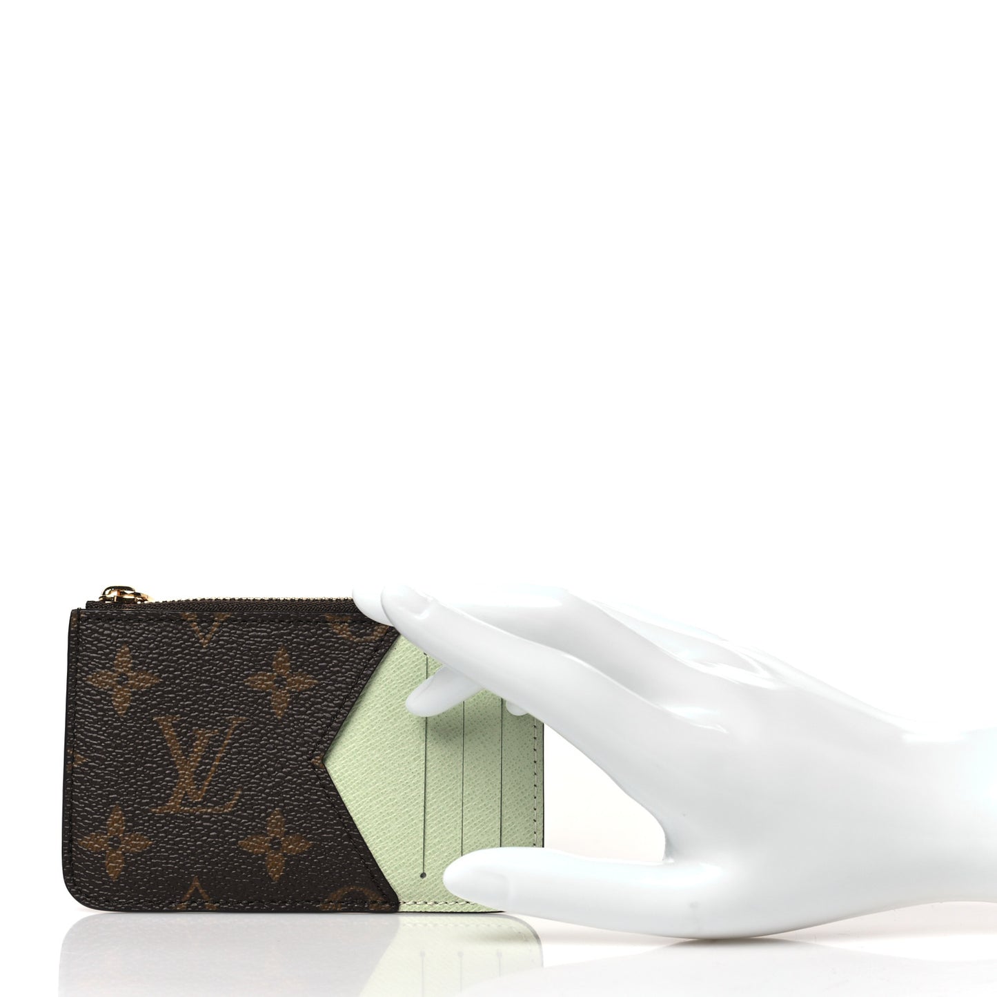 Monogram Zipped Romy Card Holder Matcha