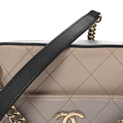 Chanel Calfskin Stitched Button Up Camera Case Pink Black 8 of 10