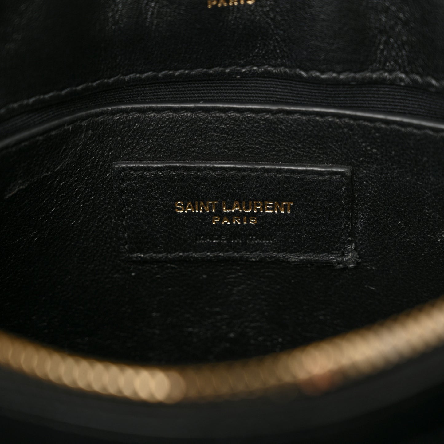 Calfskin Y Quilted Monogram Small Loulou Chain Satchel Black