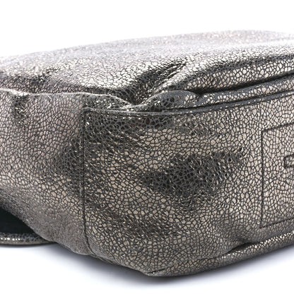 Saint Laurent Metallic Calfskin Besace Shoulder Bag Volcano Silver 10 of 11
