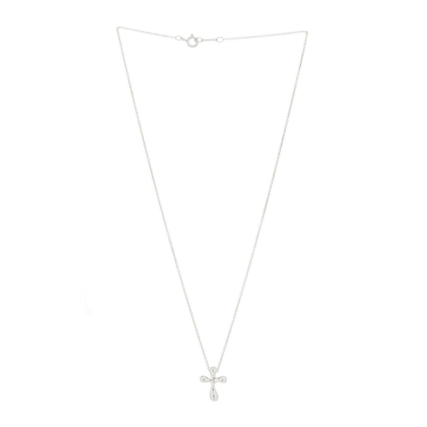 Sterling Silver 12mm Elsa Peretti Cross Pendant Necklace