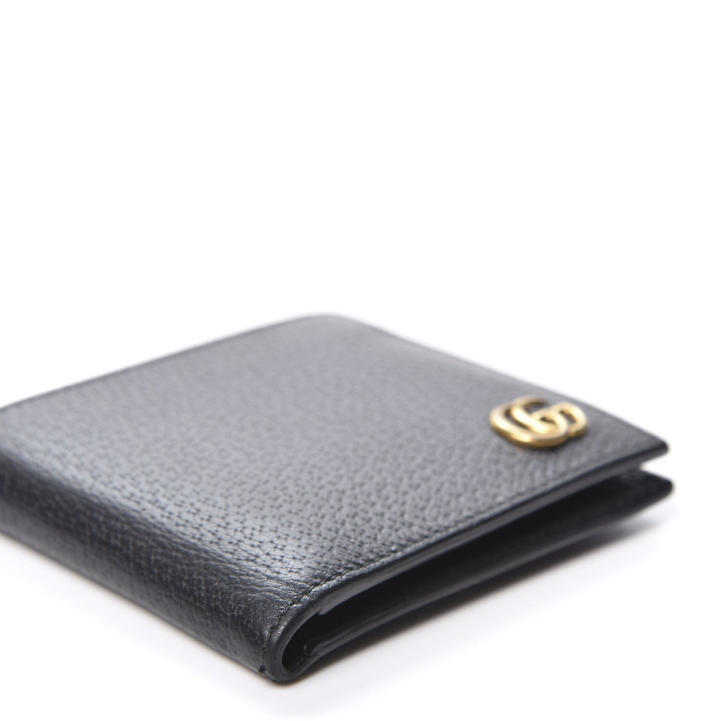 Calfskin Boar Effect GG Marmont Bi-Fold Wallet Black