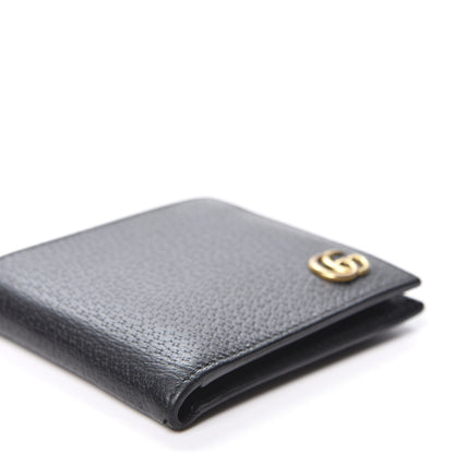Gucci Calfskin Boar Effect GG Marmont Bi-Fold Wallet Black 6 of 11