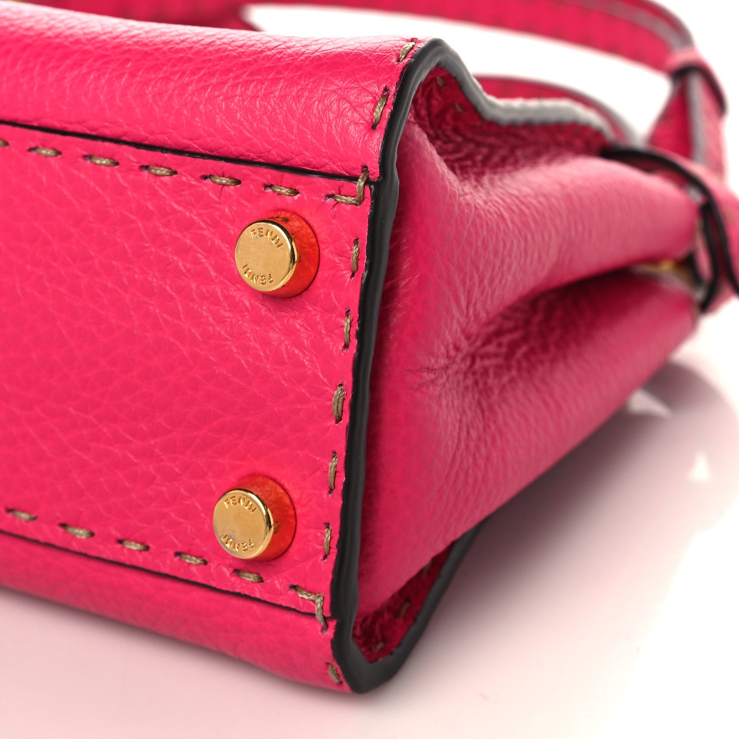 Fendi Cuoio Romano Selleria Mini Peekaboo Iconic Satchel Fuxia 9 of 9
