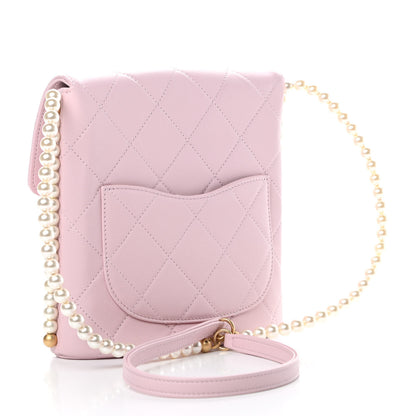 Chanel Calfskin Quilted Pearl Small About Pearls Hobo Bag Light Pink 3 of 11