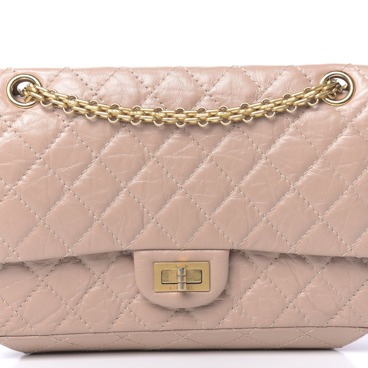 Aged Calfskin Quilted 2.55 Reissue 225 Flap Light Beige