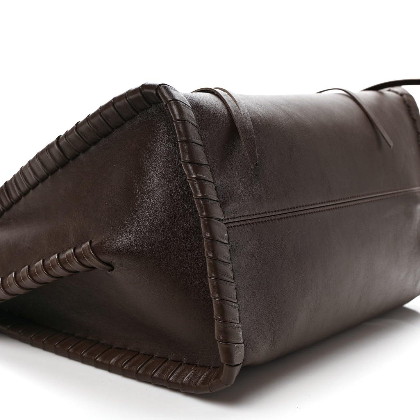 Calfskin Large Mony Tote Bold Brown