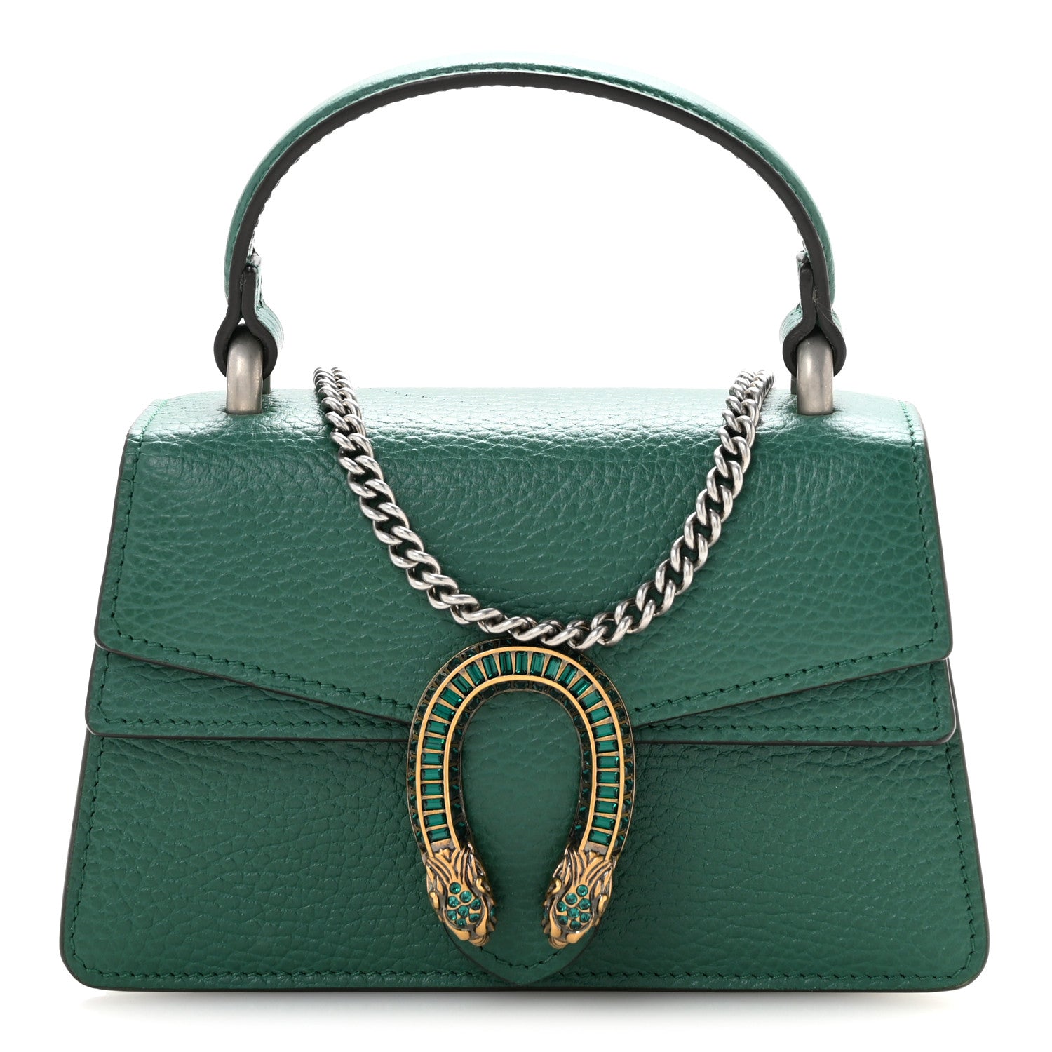 Gucci Dollar Calfskin Crystal Mini Dionysus Top Handle Bag Emerald 1 of 10