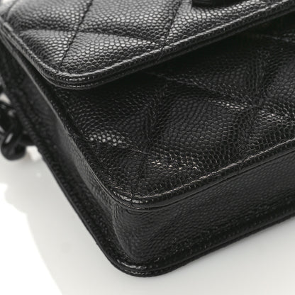 Chanel Caviar Quilted My Everything Belt Flap Card Holder Black 8 of 9