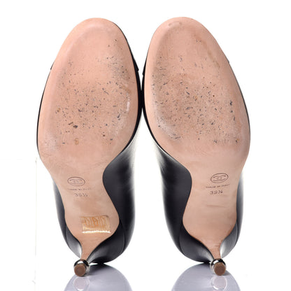 Chanel Lambskin Patent Cap Toe CC Pumps 39.5 Black 5 of 8