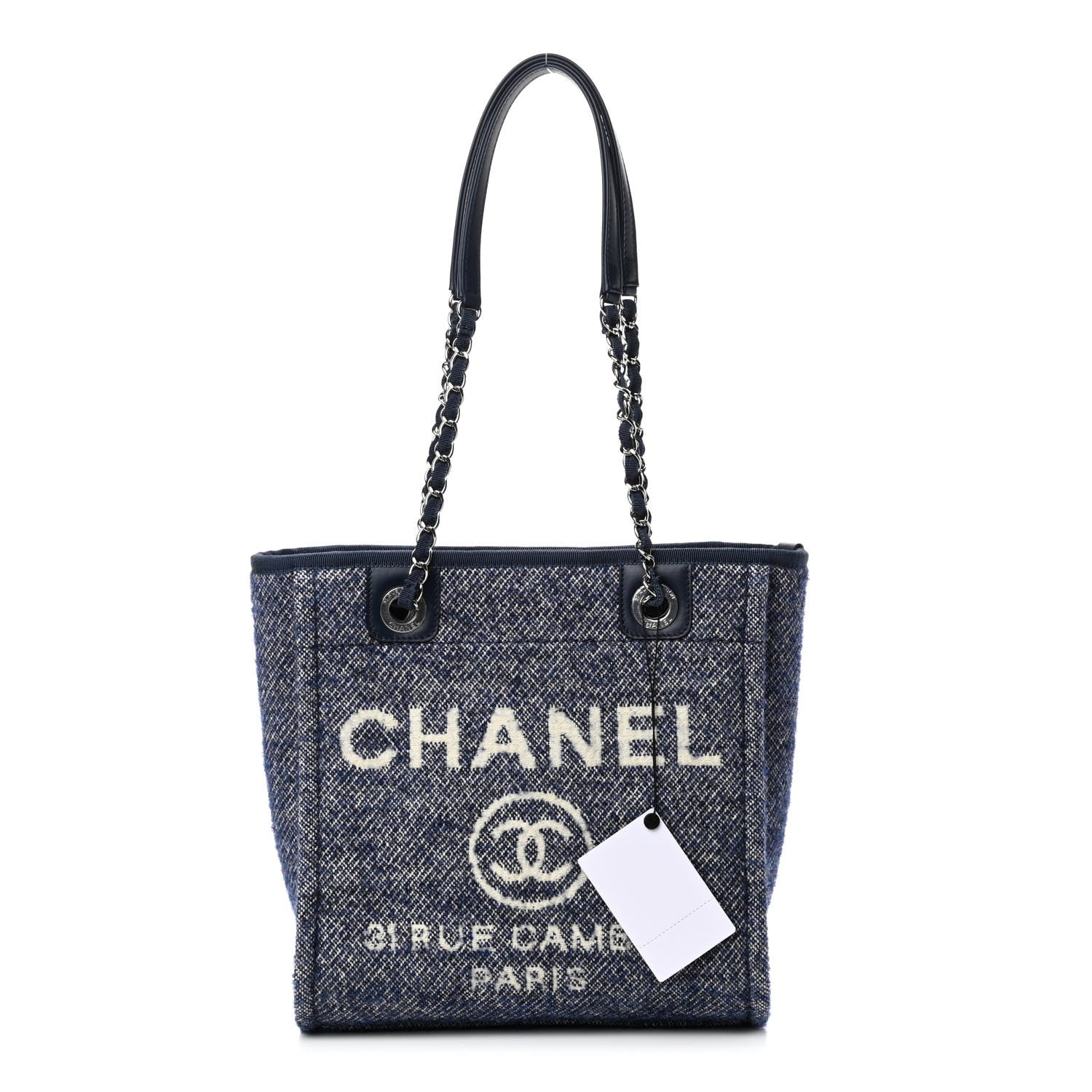 Chanel Mixed Fibers Calfskin Mini Deauville Tote Blue 1 of 4