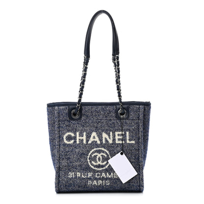 Chanel Mixed Fibers Calfskin Mini Deauville Tote Blue 1 of 4