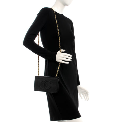 Chanel Caviar Timeless CC Wallet on Chain WOC Black 2 of 7