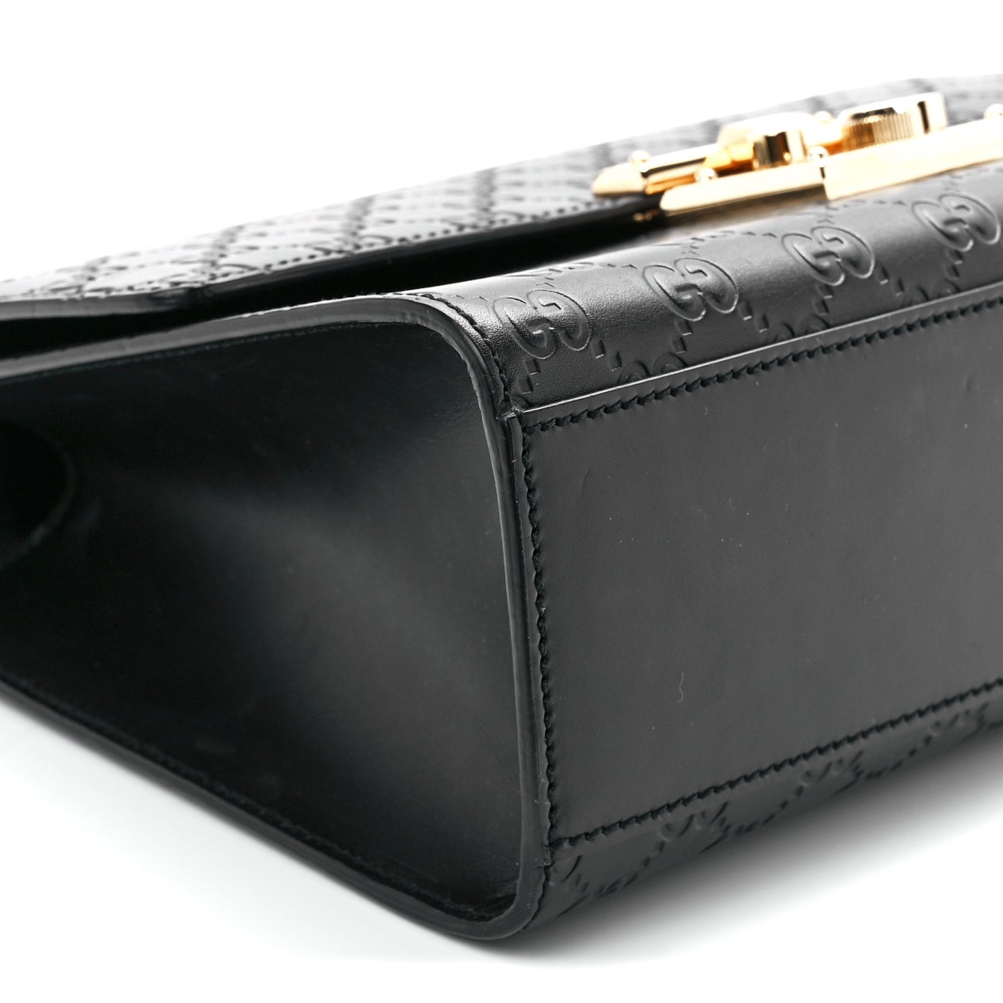 Guccissima Medium Padlock Shoulder Bag Black