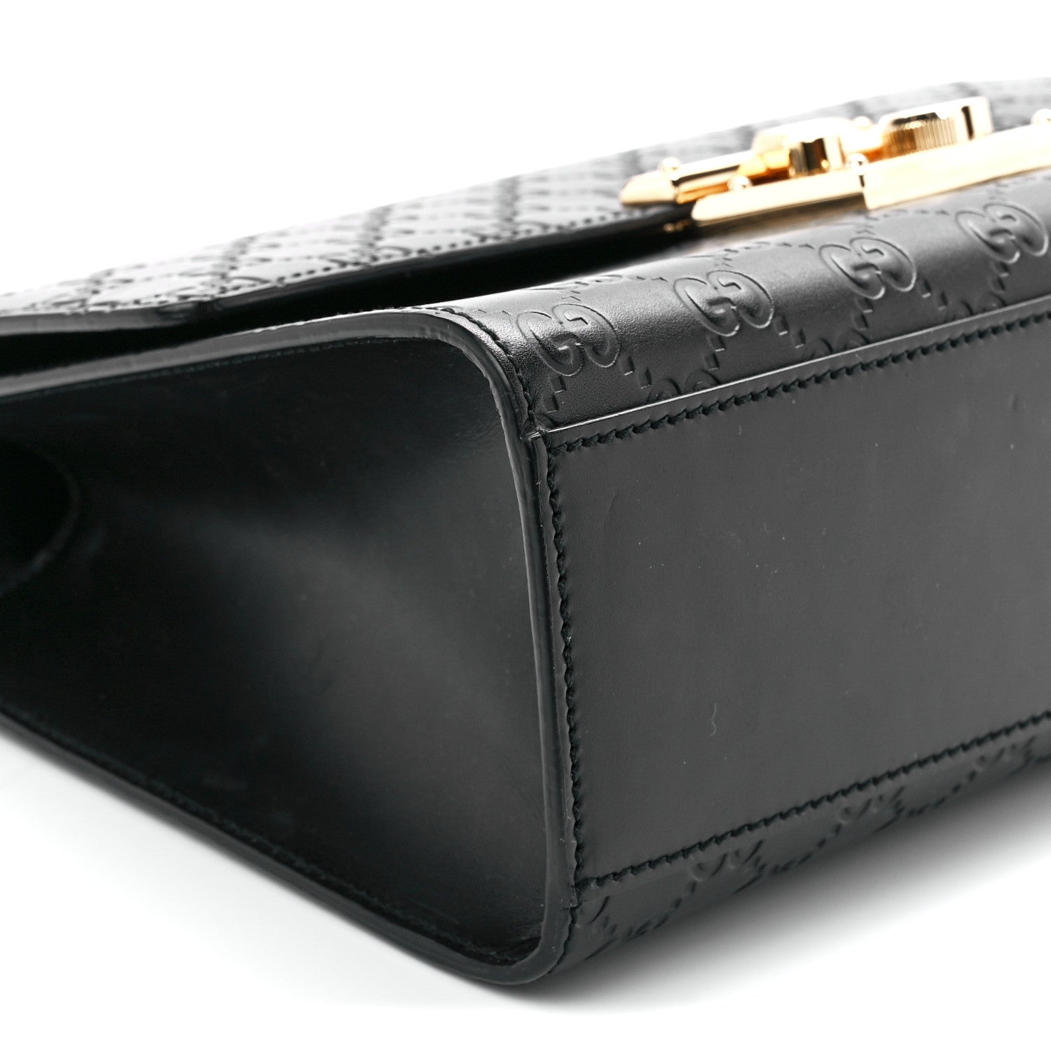 Gucci Guccissima Medium Padlock Shoulder Bag Black 12 of 13