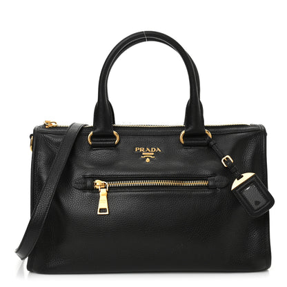 Prada Vitello Daino Shopping Satchel Black 1 of 10