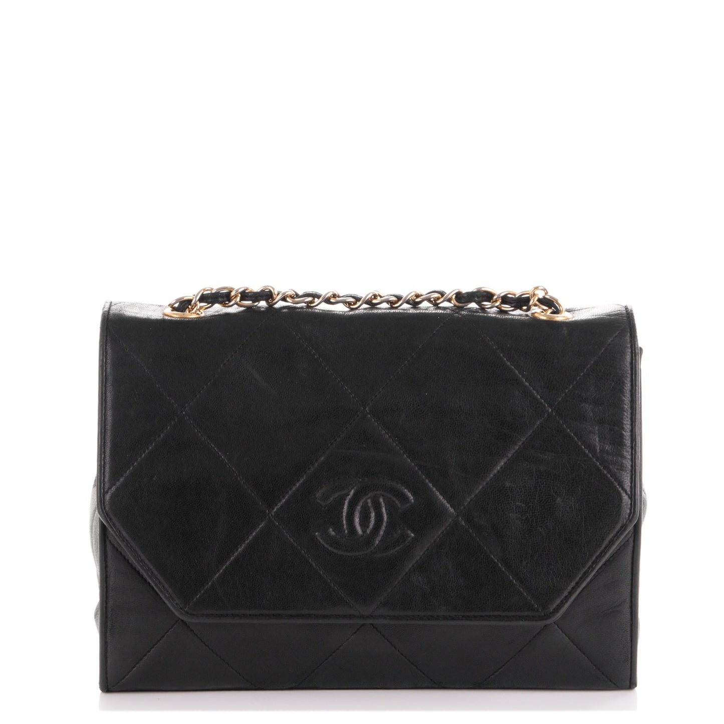 Lambskin Quilted CC Small Single Flap Black
