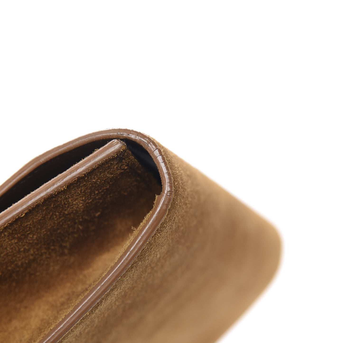 Suede Cassandre Tassel Clutch Tan