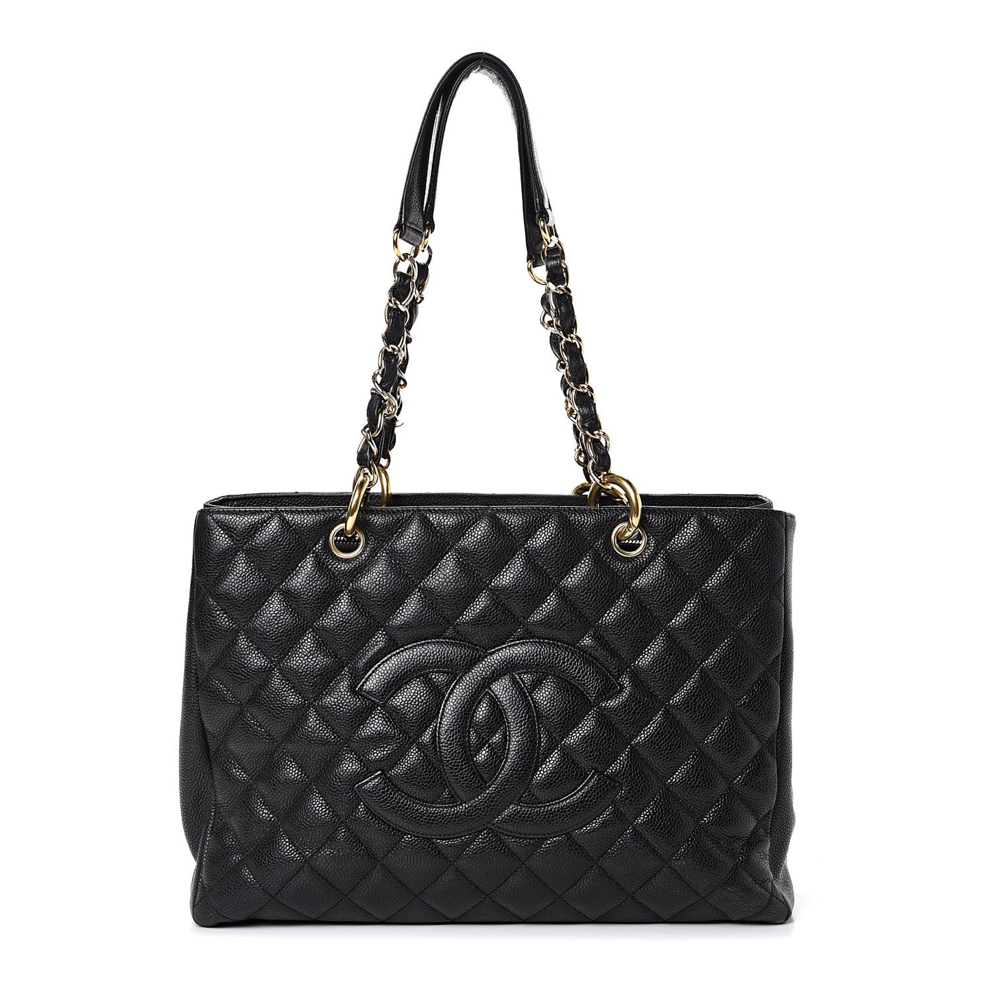 Caviar Quilted Grand Shopping Tote GST Black