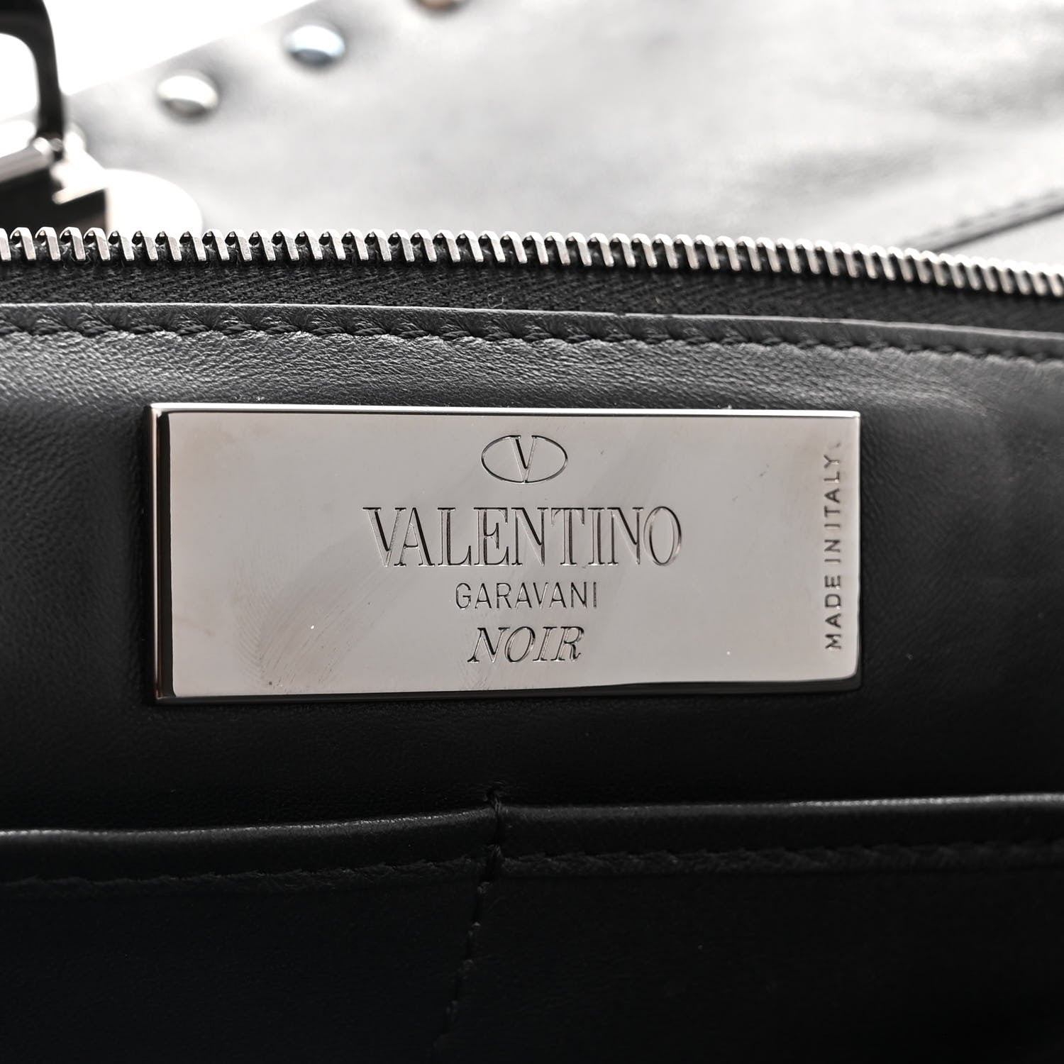 Valentino Garavani Vitello Studded Medium Rockstud Tote Black 6 of 11