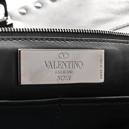Valentino Garavani Vitello Studded Medium Rockstud Tote Black 6 of 11
