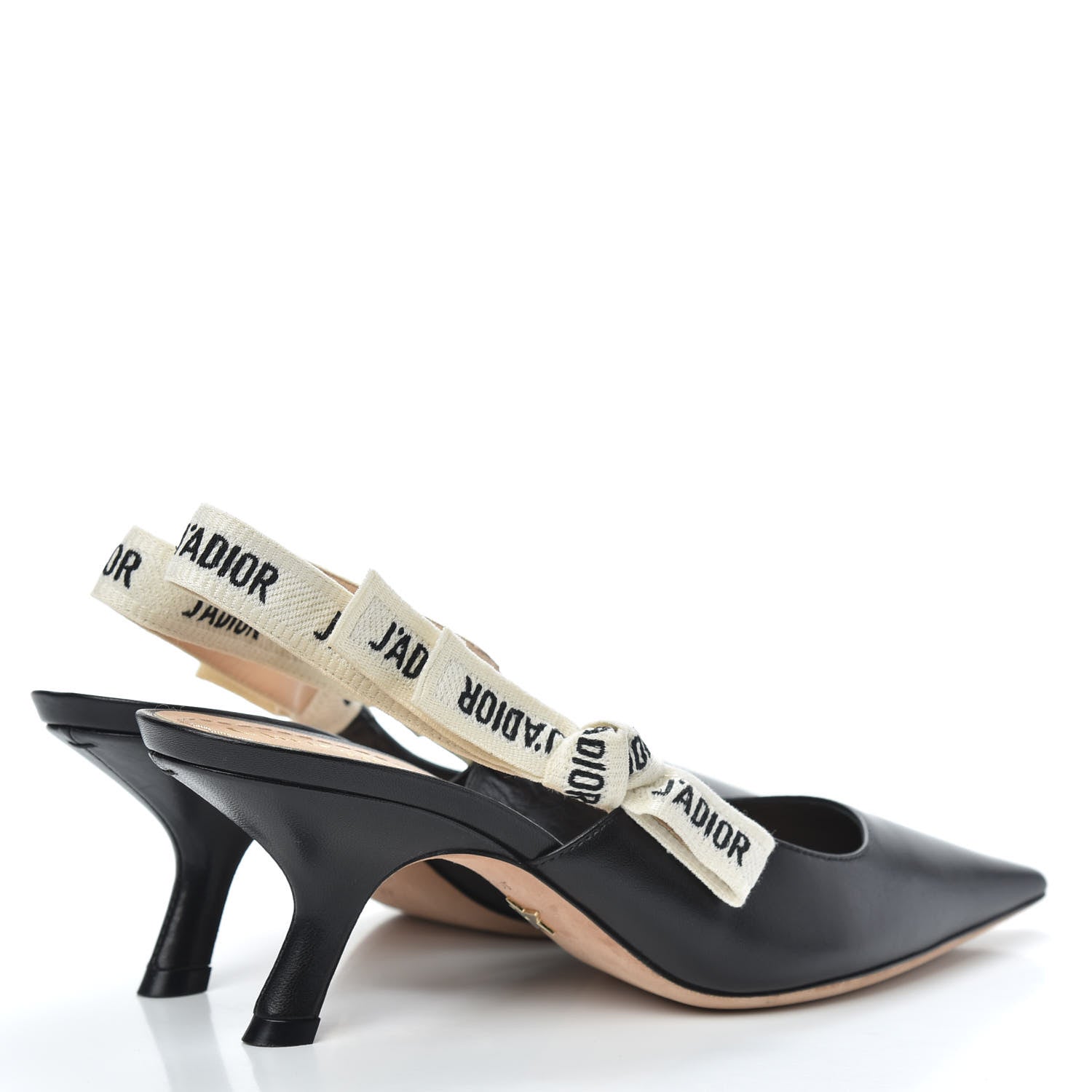 Christian Dior Lambskin Ribbon J'Adior Slingback 65mm Pumps 37 Black 4 of 9