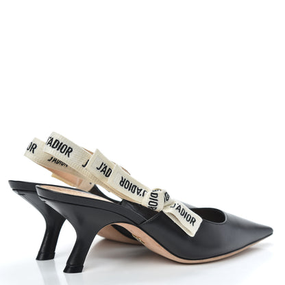 Christian Dior Lambskin Ribbon J'Adior Slingback 65mm Pumps 37 Black 4 of 9