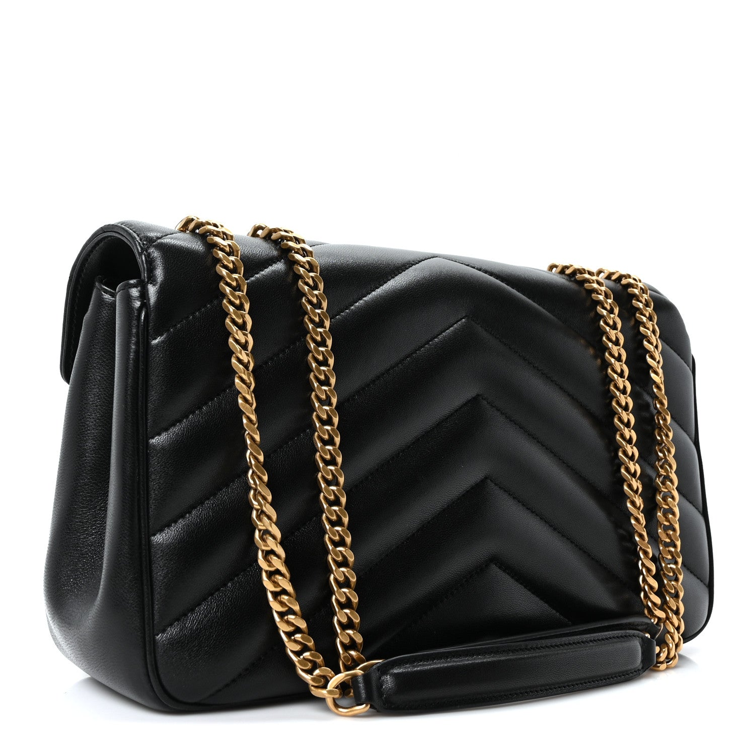 Saint Laurent Lambskin Chevron Quilted Medium LouLou Black 5 of 12