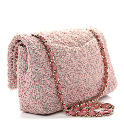 Chanel Tweed Medium Double Flap Pink 3 of 23