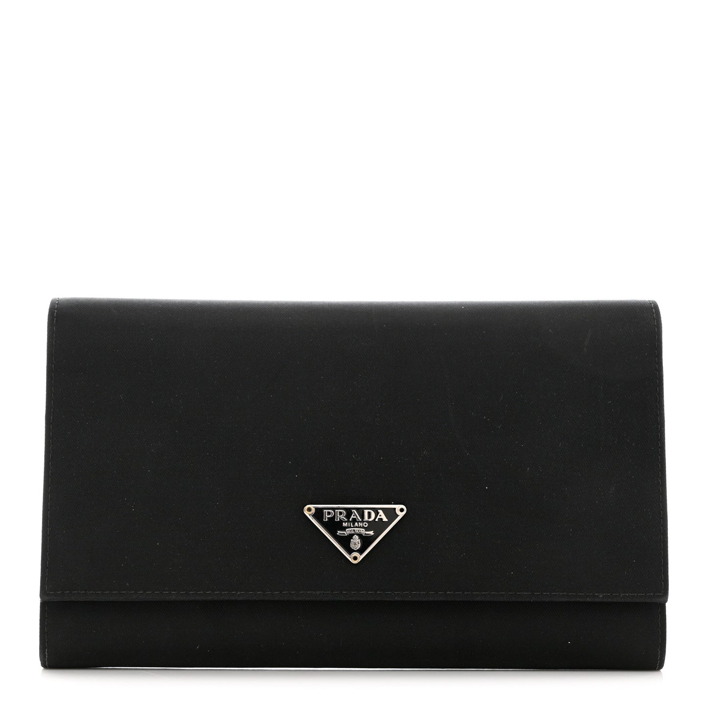 Tessuto Nylon Saffiano Flap Wallet Black