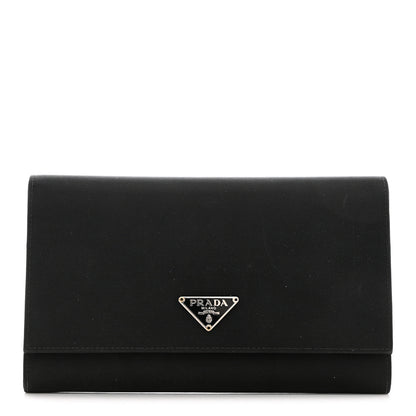 Prada Tessuto Nylon Saffiano Flap Wallet Black 1 of 10