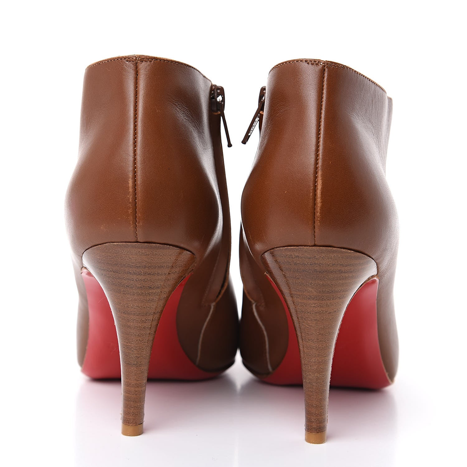 Christian Louboutin Calfskin Belle 85 Ankle Boots 37.5 Brown 5 of 12