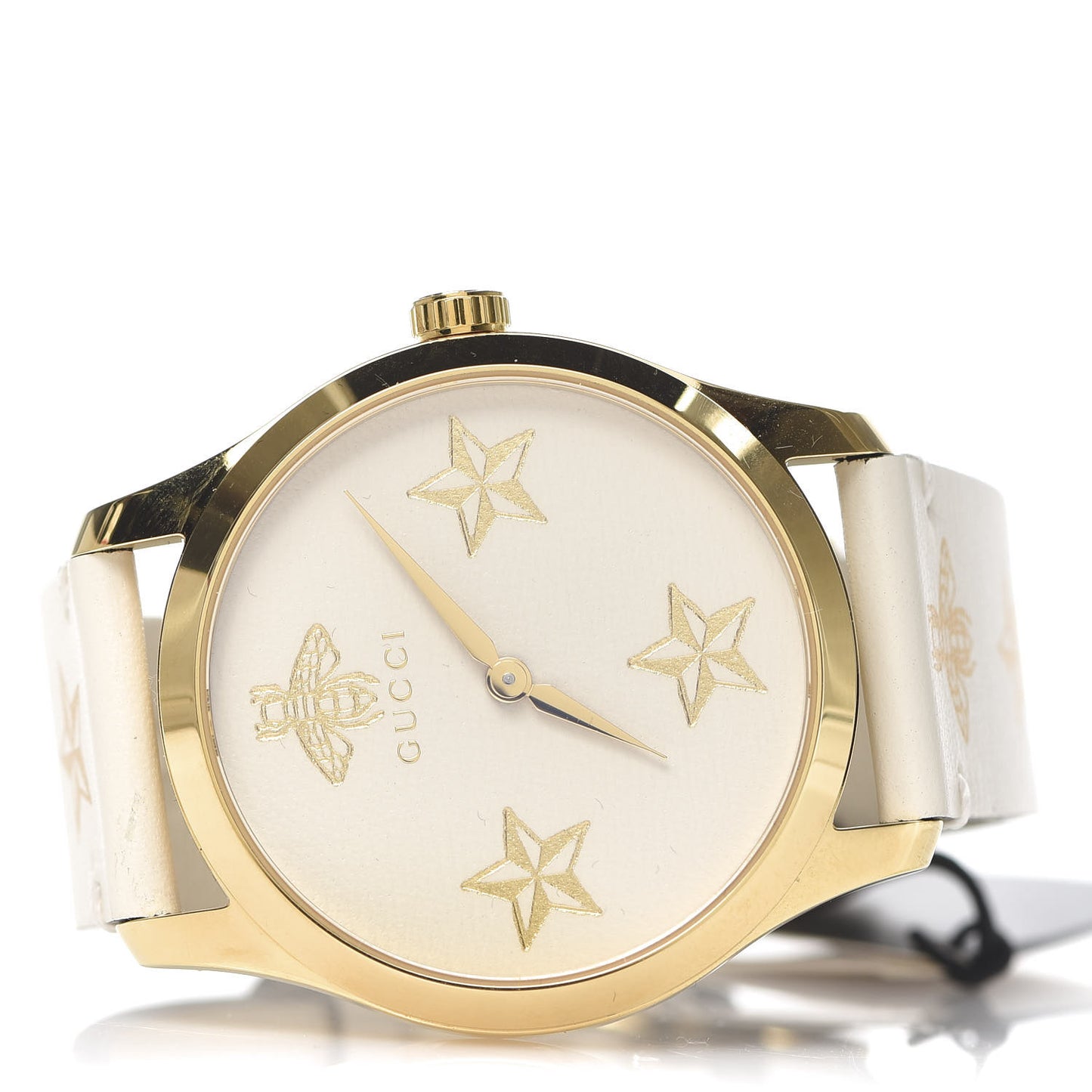 Stainless Steel Calfskin 38mm G-Timeless Bee Star Quartz Watch White