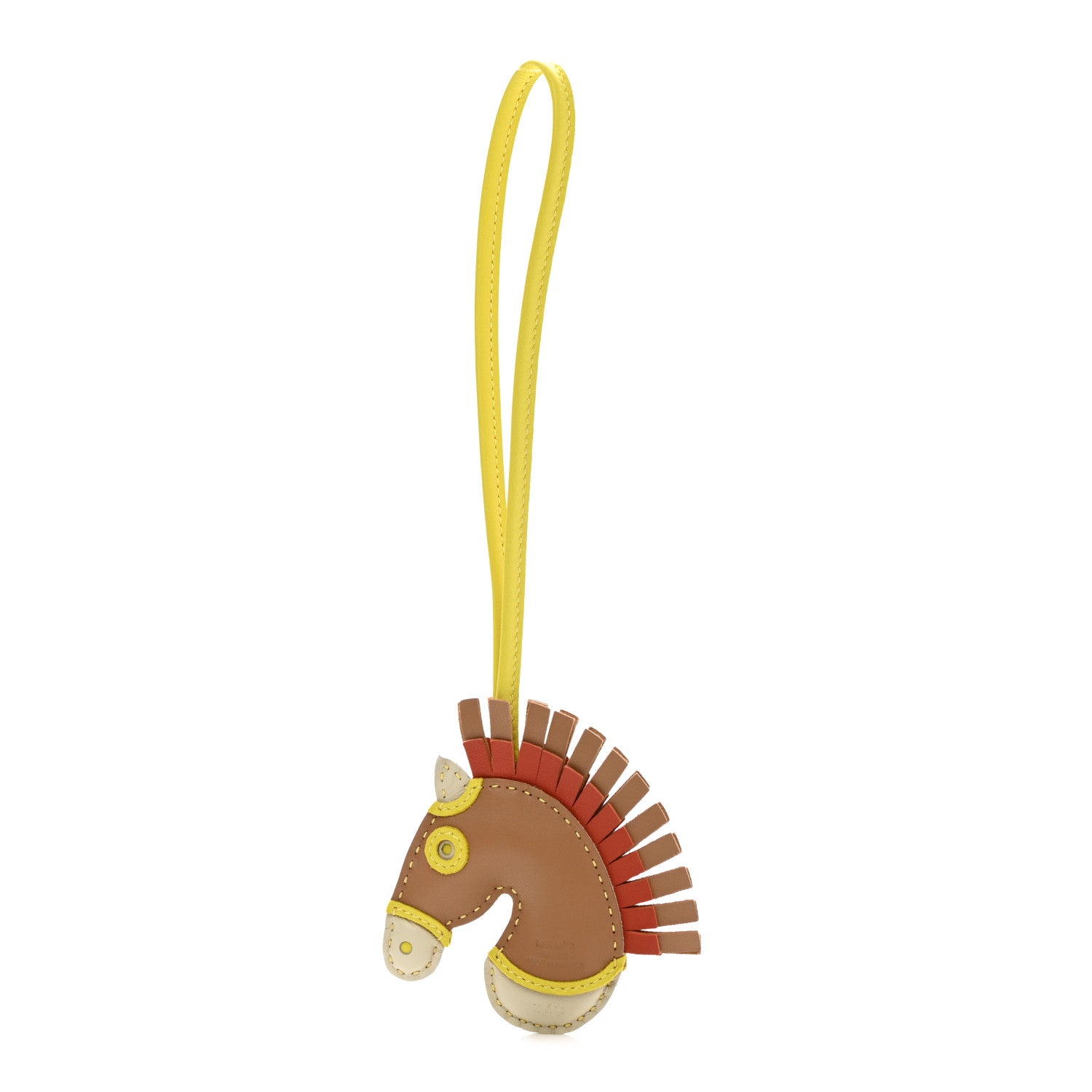 Hermes Milo Lambskin Geegee Savannah Bag Charm Chai Craie Lime 1 of 4
