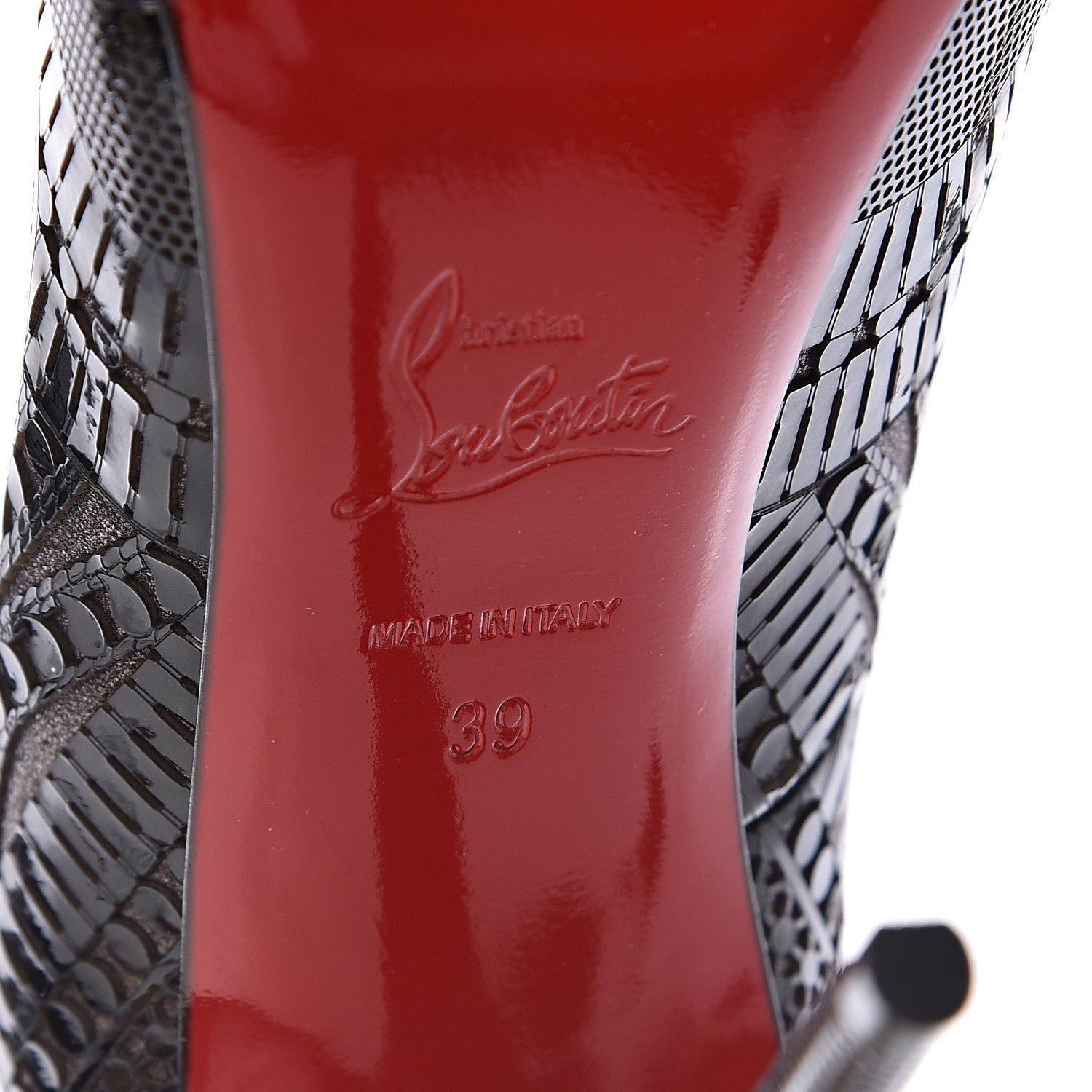 Christian Louboutin Patent Suede Burma Laser Cut Kristali 120 Pumps 39 Black 9 of 11