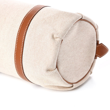 Hermes Toile Natural Barenia Polochon Mademoiselle Bag 6 of 10