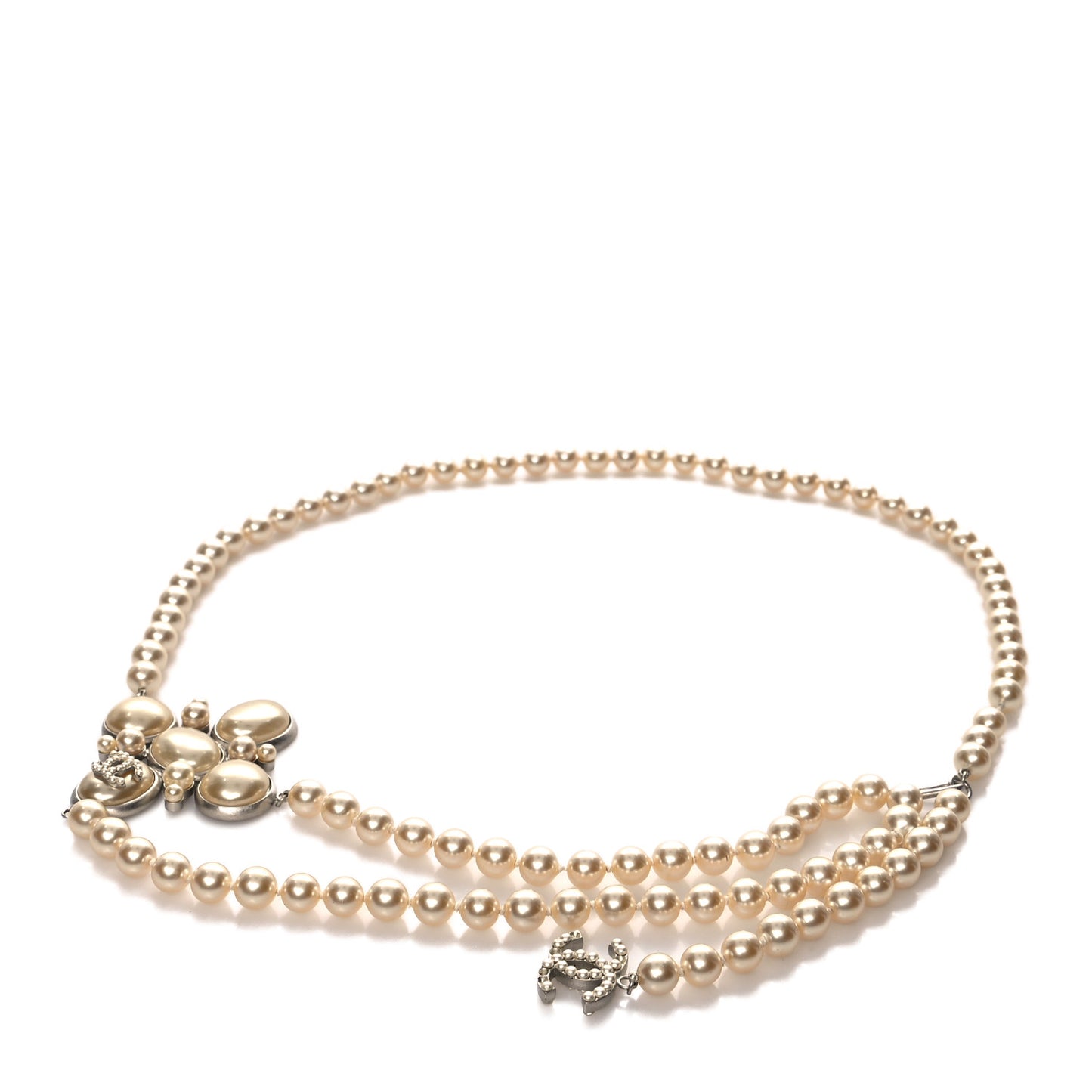 Pearl CC Cross Belt White Silver