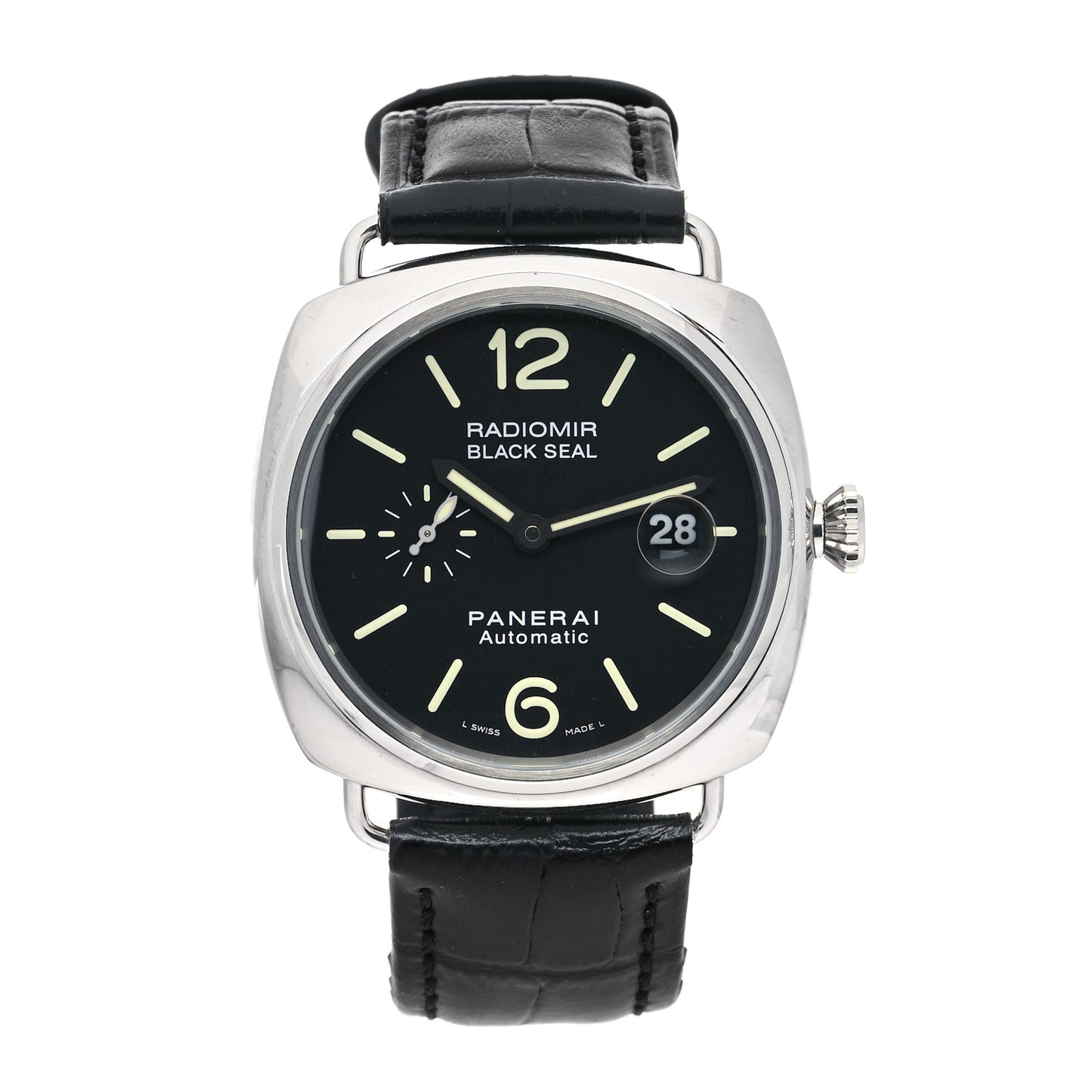 Stainless Steel Alligator 44mm Radiomir Black Seal Logo Automatic Watch Black PAM00287