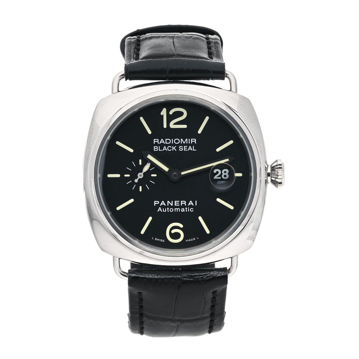Panerai Stainless Steel Alligator 44mm Radiomir Black Seal Logo Automatic Watch Black PAM00287 1 of 5