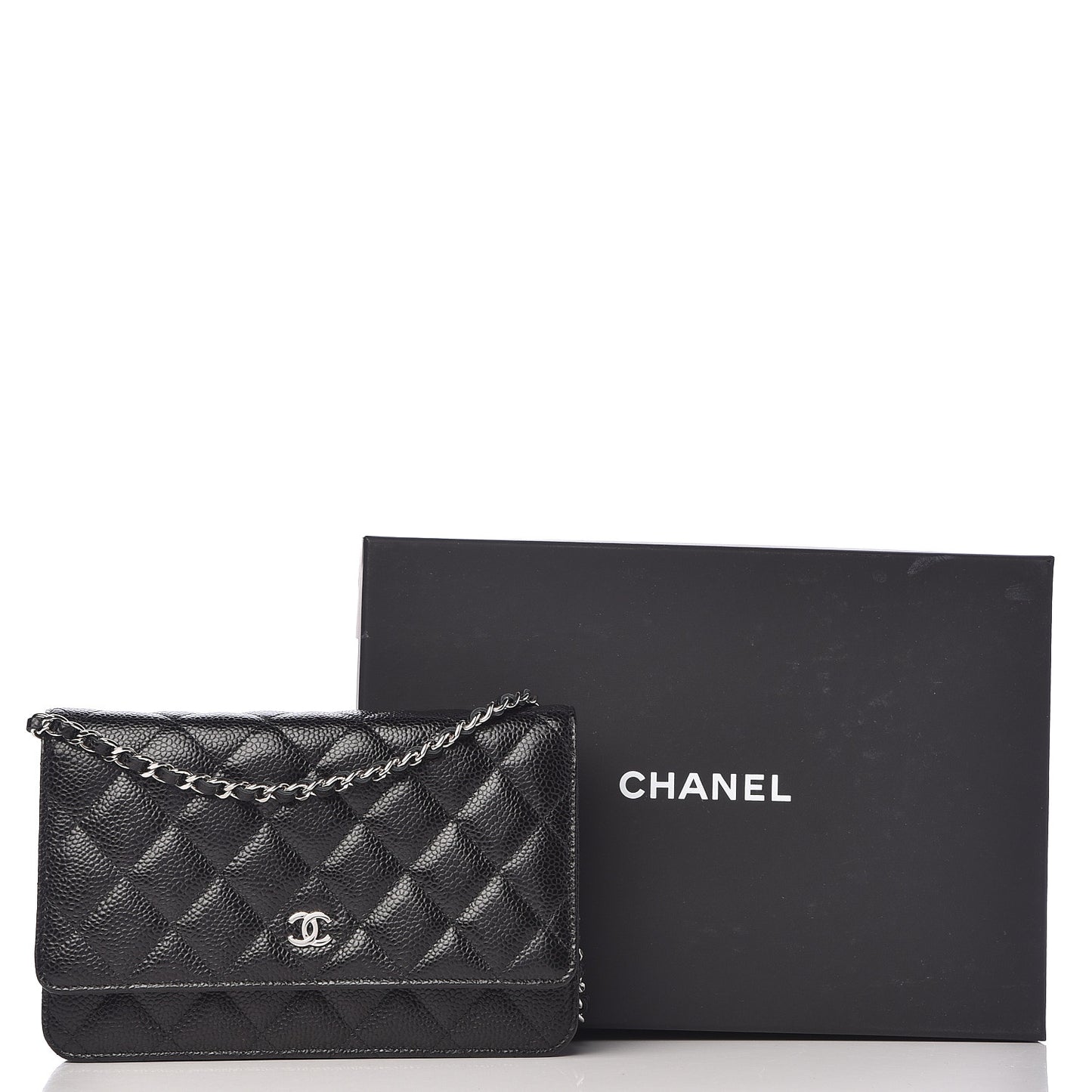 Caviar Quilted Wallet On Chain WOC Black