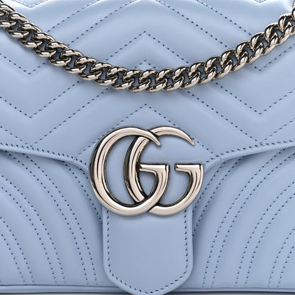Gucci Calfskin Matelasse Small GG Marmont Shoulder Bag Porcelain Light Blue 8 of 10